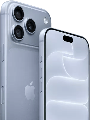 iPhone 18 Pro, glacier, front and back view showing Ceramic Shield, triple camera system
