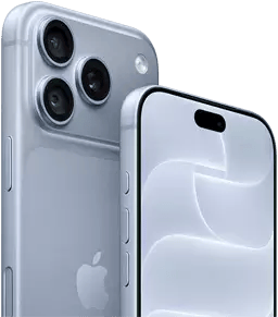 iPhone 18 Pro, glacier, front and back view showing Ceramic Shield, triple camera system