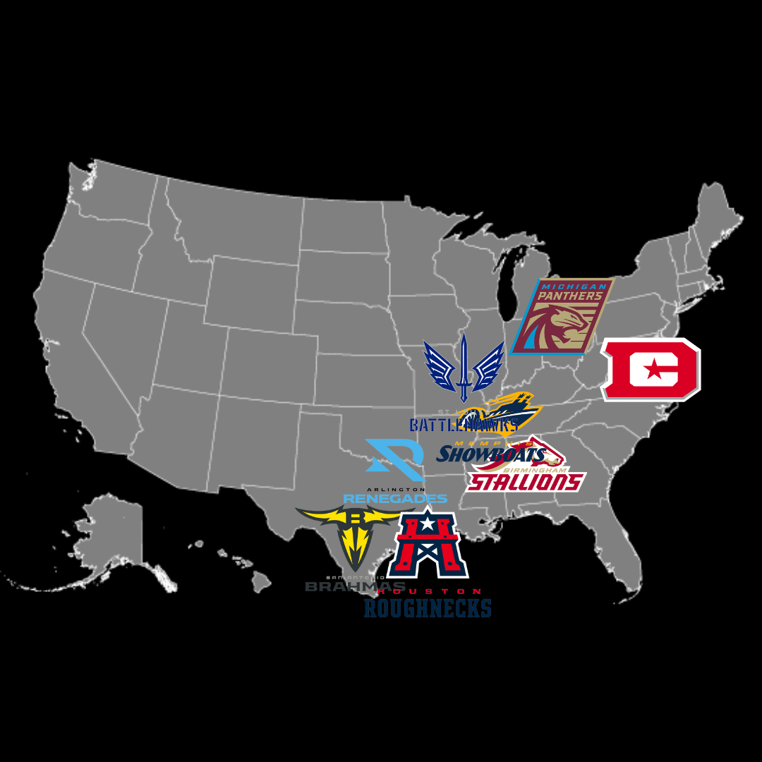 UFL Team Map CFB Select Ufl Team Map 