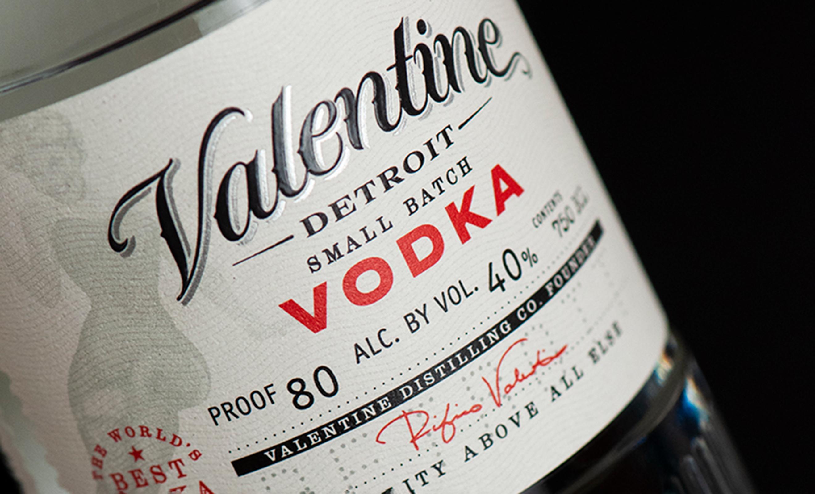 Valentine vodka design