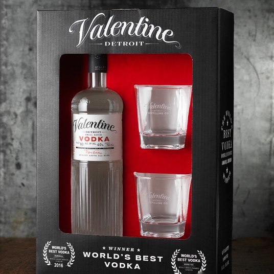 Valentine vodka gift box design