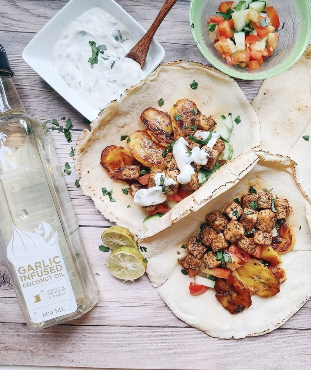 Tofu Fajitas with Vegan Sour Cream | CGA Caribbean