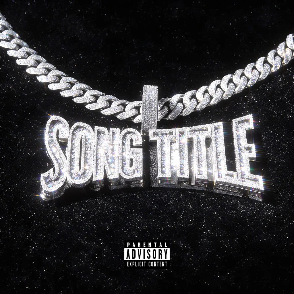 Vvs – premade album cover art. An iced-out diamond chain and chrome 3D title on black. A flashy cover for flex rap, trap and money anthems.