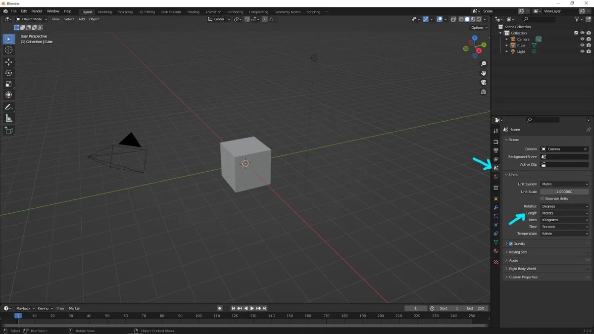 How to change units in Blender