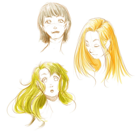 тутор как рисовать волосы