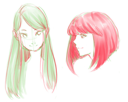 как рисовать пробор волос