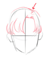 как рисовать пробор волос