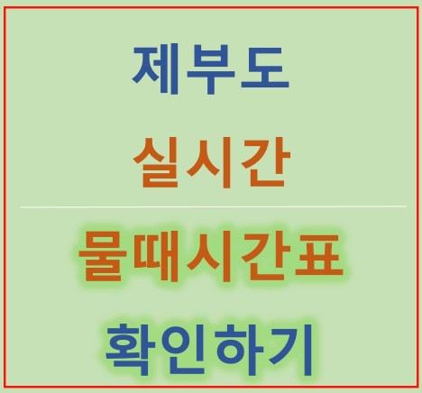 제부도 물때 시간표 - 실시간 물때 시간표 확인하기