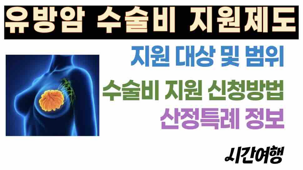 유방암 수술비 및 치료비 지원 대상, 범위 및 신청 가이드