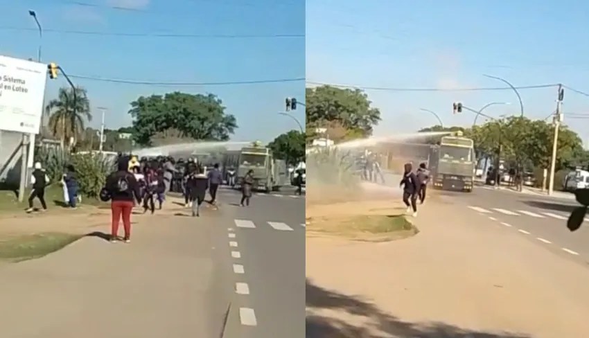 Tres policías resultaron heridos en el desalojo de un piquete sobre la avenida Sarmiento