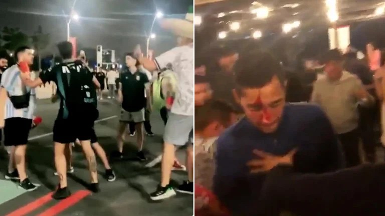 Incidentes entre hinchas de Argentina y México en Doha