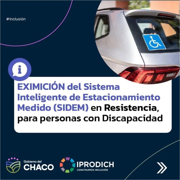 Las personas con discapacidad no pagarán el Estacionamiento Medido en Resistencia