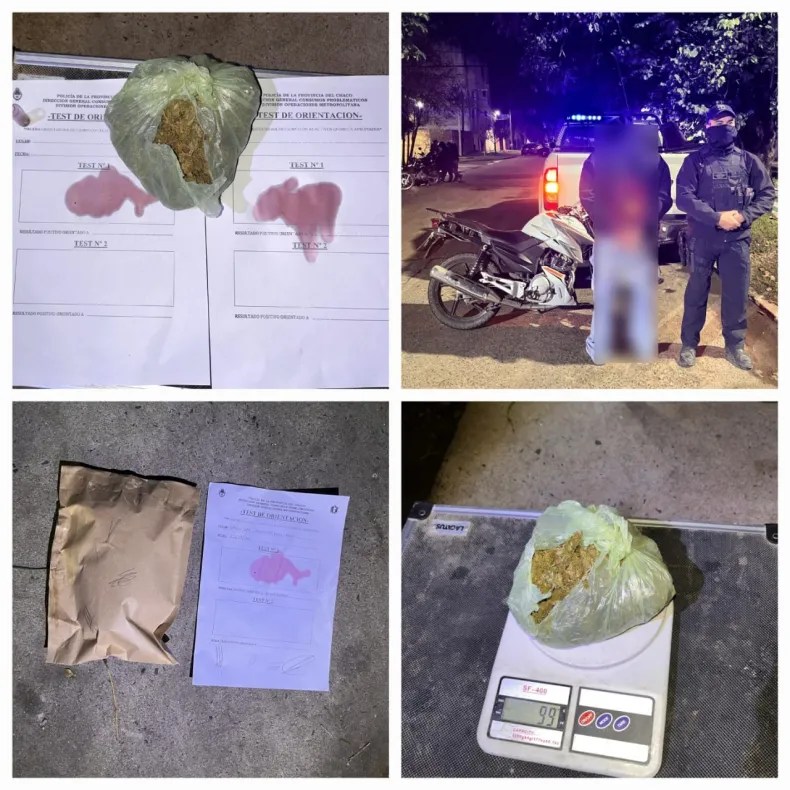 Lo detienen luego de huir e insultar y agredir a personal policial, con casi 100 grs. de marihuana en su poder