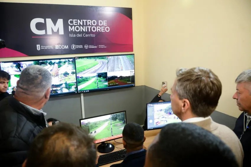 Zdero inauguró el nuevo Centro de Monitoreo de la Isla de Cerrito compuesto por cámaras nuevas, propiedad del municipio, y cámaras domo