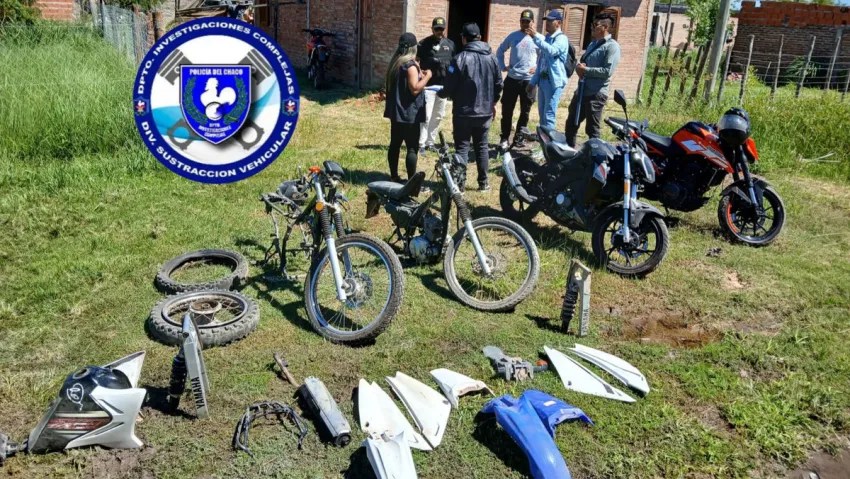Policia del Chaco da con desarmadero de motos robadas en barrio de Resistencia