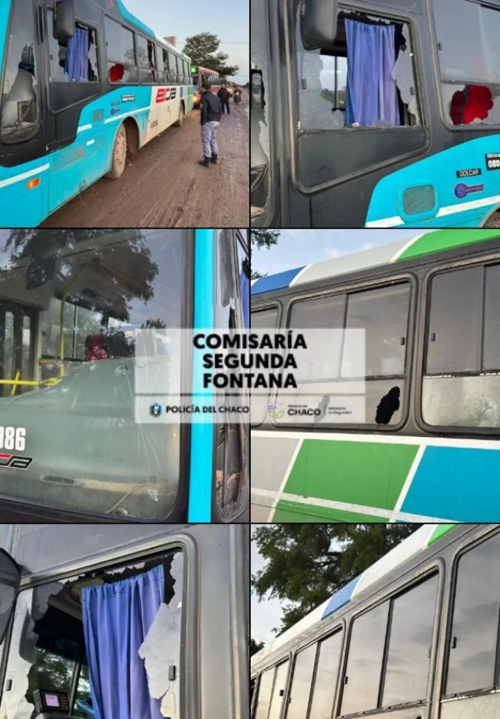 Tensión en Fontana: un hombre atacó a fierrazos un colectivo de la línea 112 en plena Avenida 25 de Mayo