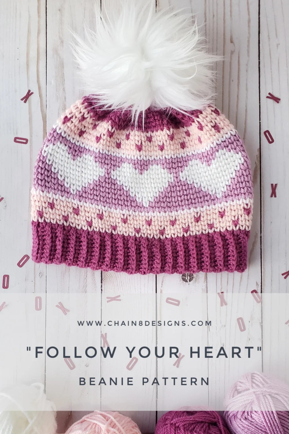 Crochet Heart Beanie \
