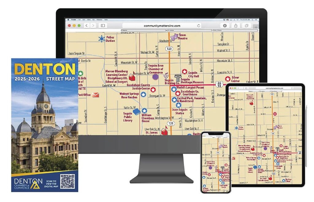 Denton Detailed Street Map Online Interactive Map Chamber Media Kit 1024x660 