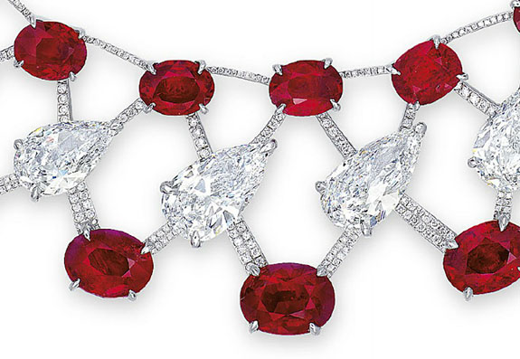 Magnificent Ruby & Diamond Necklace by Etcetera