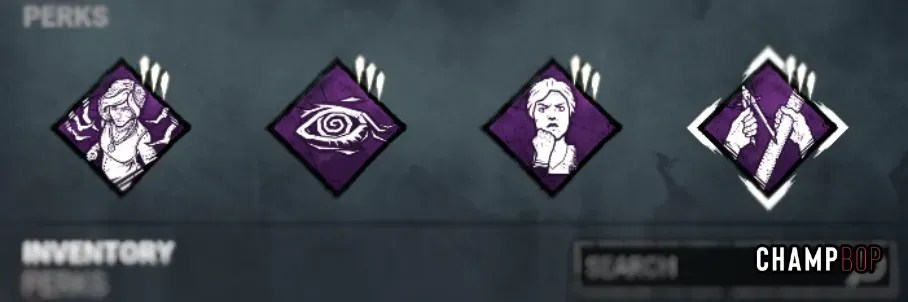 An image showcasing four Dead by Daylight perks: Overzealous, Deja Vu, Resilience, and Built to Last.