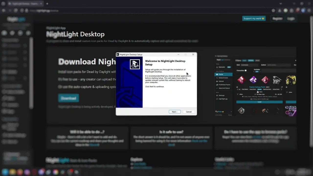 nightlight desktop setup