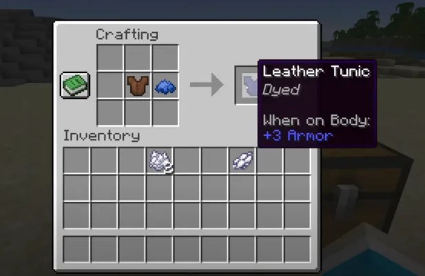 dye leather armor piece in java edition