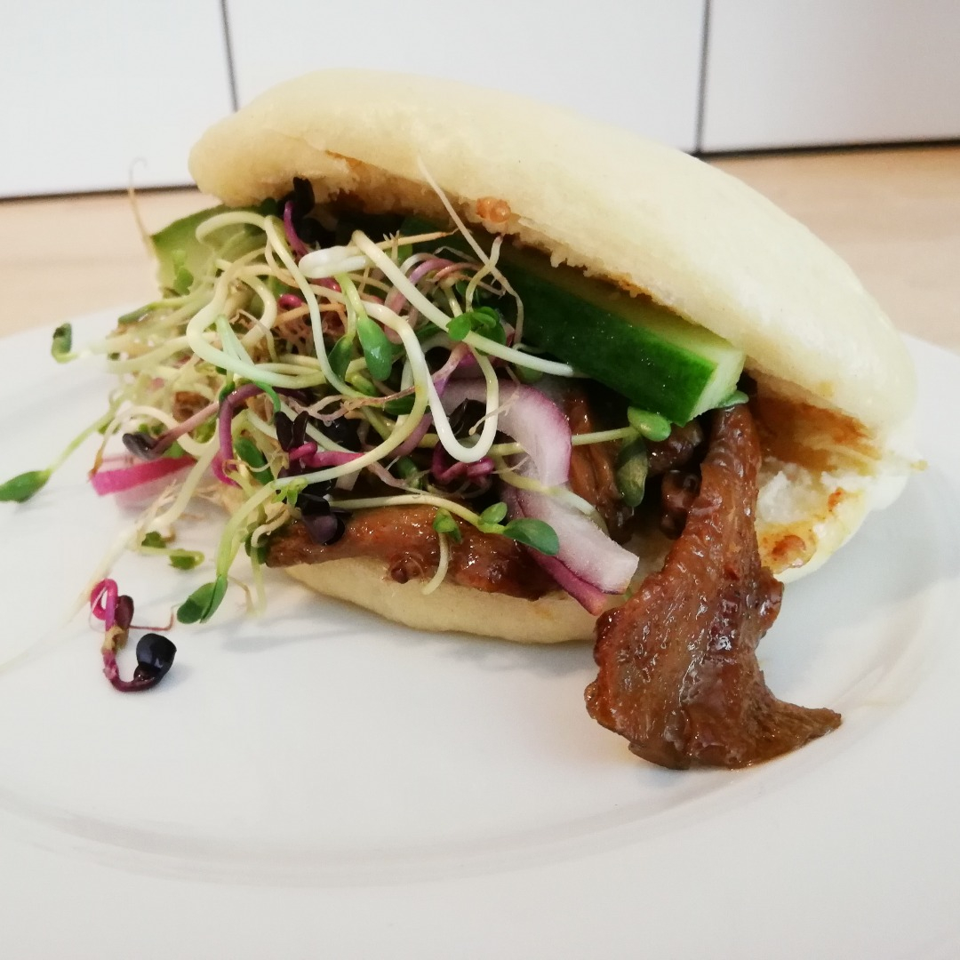 Pains bao avec des pleurotes à la sauce hoisin