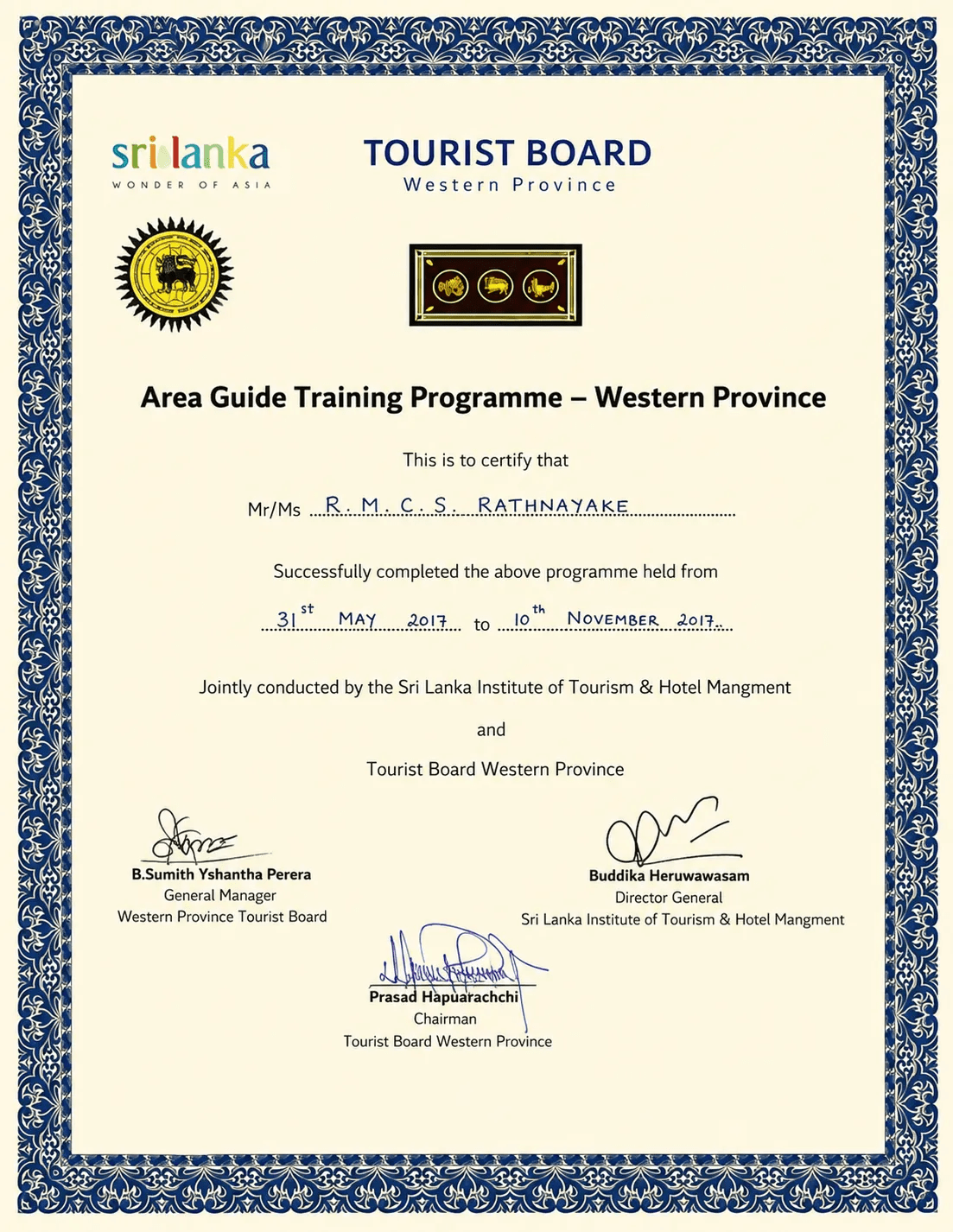 Area Guide Training Programme