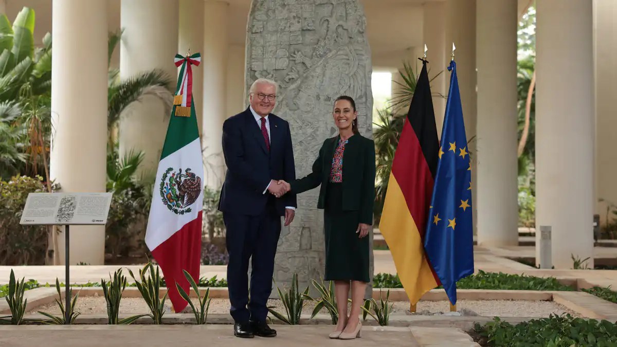 Sheinbaum recibe al presidente de Alemania en Cancún
