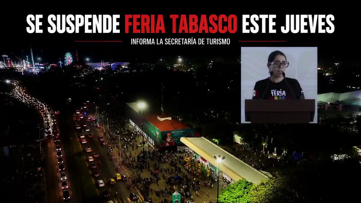 Suspenden actividades de la Feria Tabasco tras incendio en Nave 1
