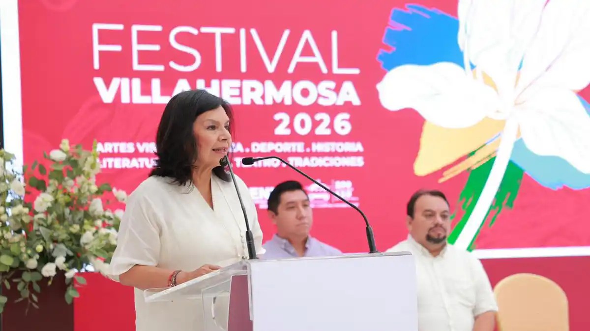 Conferencia de prensa del Ayuntamiento de Centro presentando el cartel oficial del Festival Villahermosa 2026