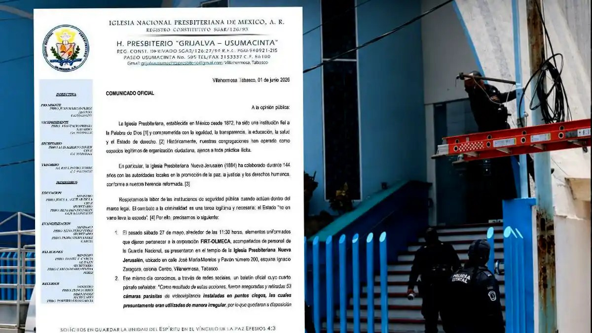 Iglesia Presbiteriana denuncia retiro ilegal de cámaras en Villahermosa