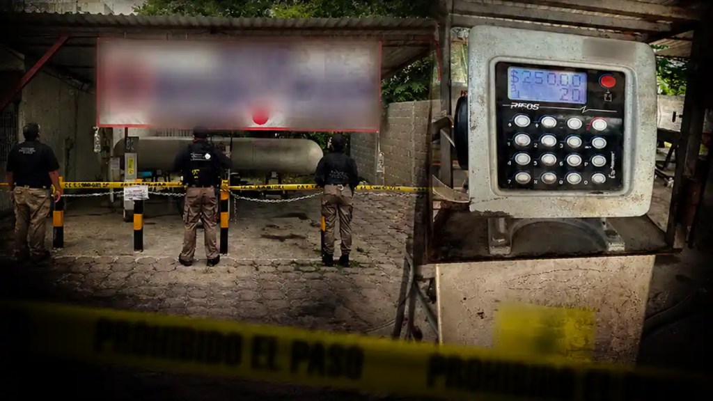 Equipos de bombeo y un tanque de almacenamiento de gas LP asegurados por elementos federales en Villahermosa.