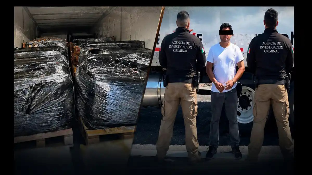 Detienen a chofer de tráiler con ropa de contrabando en Tabasco