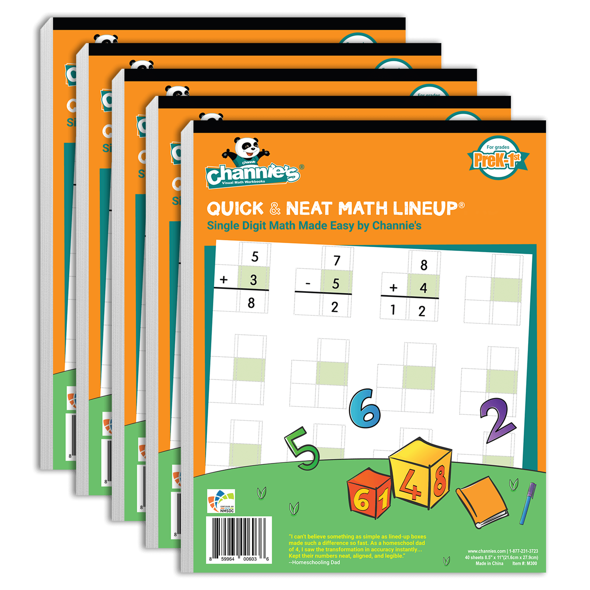 Math LineUp Single Digit (blank)- 5 Pack
