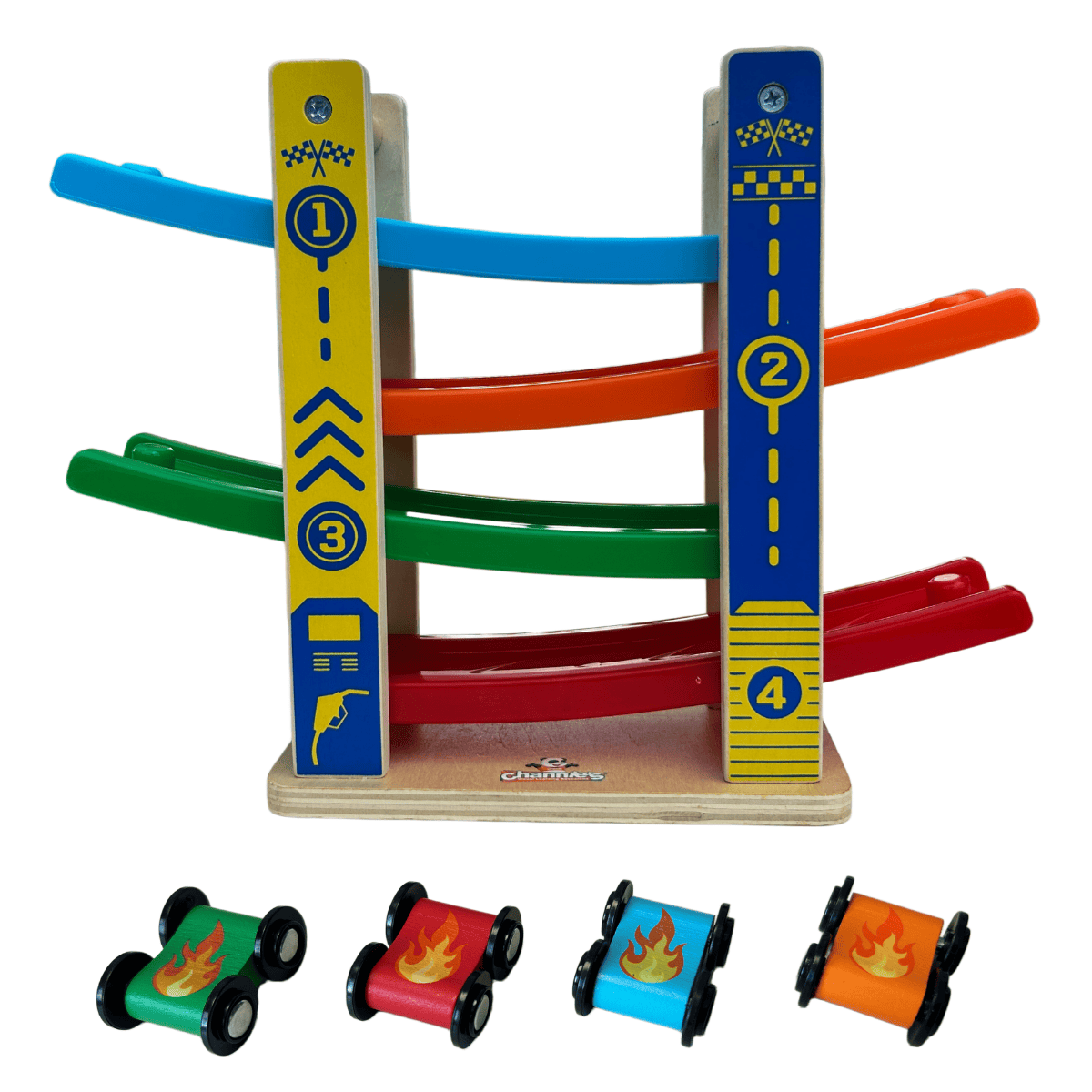 Channie’s Ramp Racers Wooden Car Ramp Toy for Kids Ages 3+