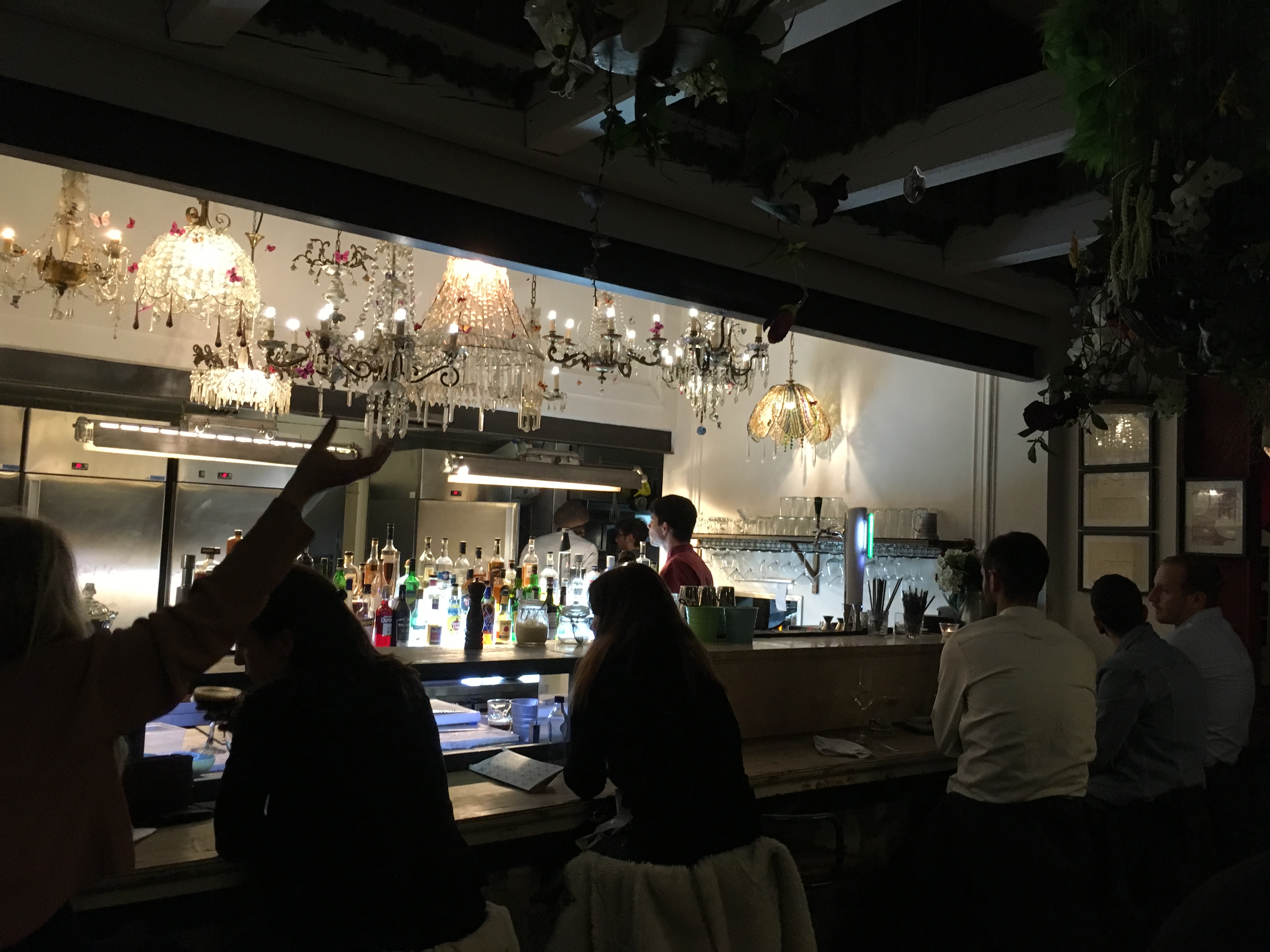 Chandelier Bar and Kitchen