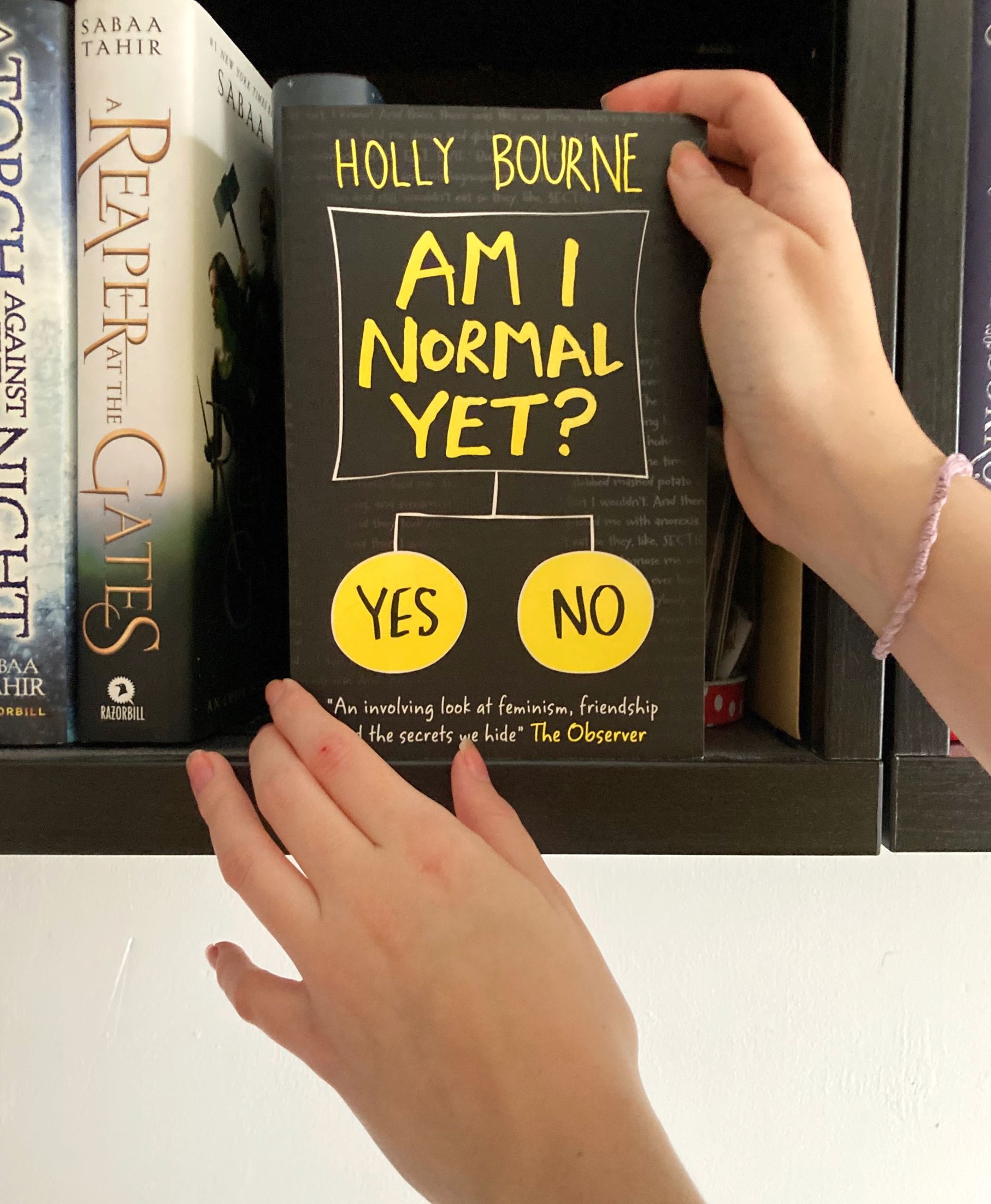 Am I Normal Yet? sitting on shelf