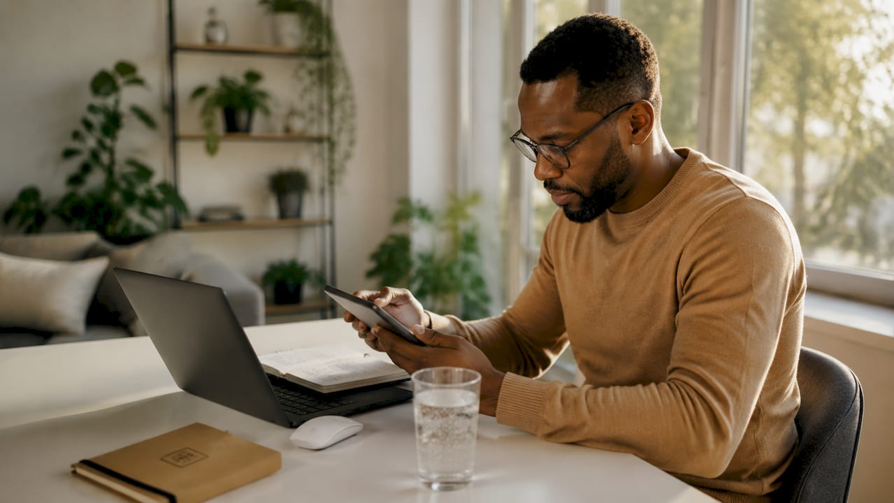 Web developer reviewing website performance metrics