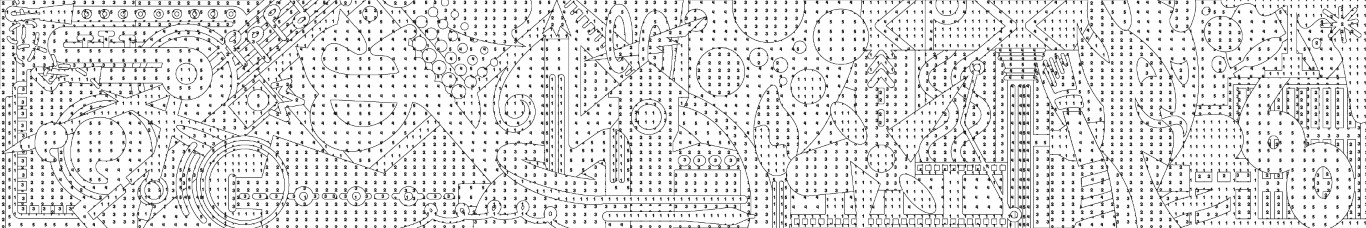 Numbered outline for mural