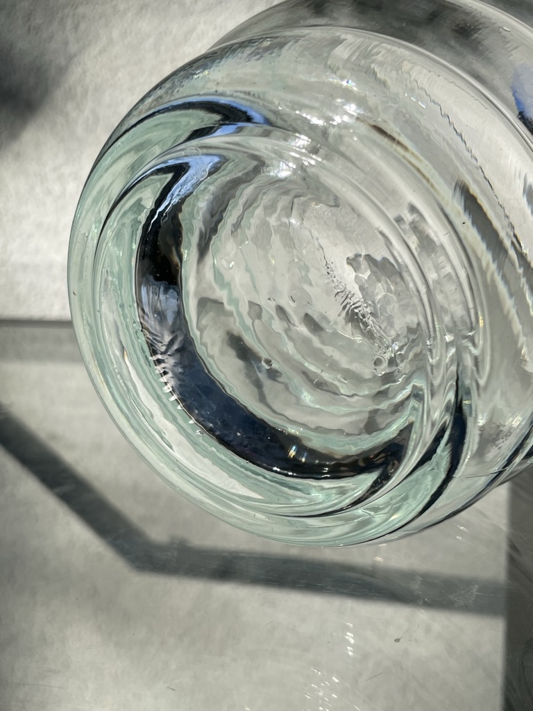 Vintage clear glass beehive pitcher donut pitcher bubbles pitcher jug