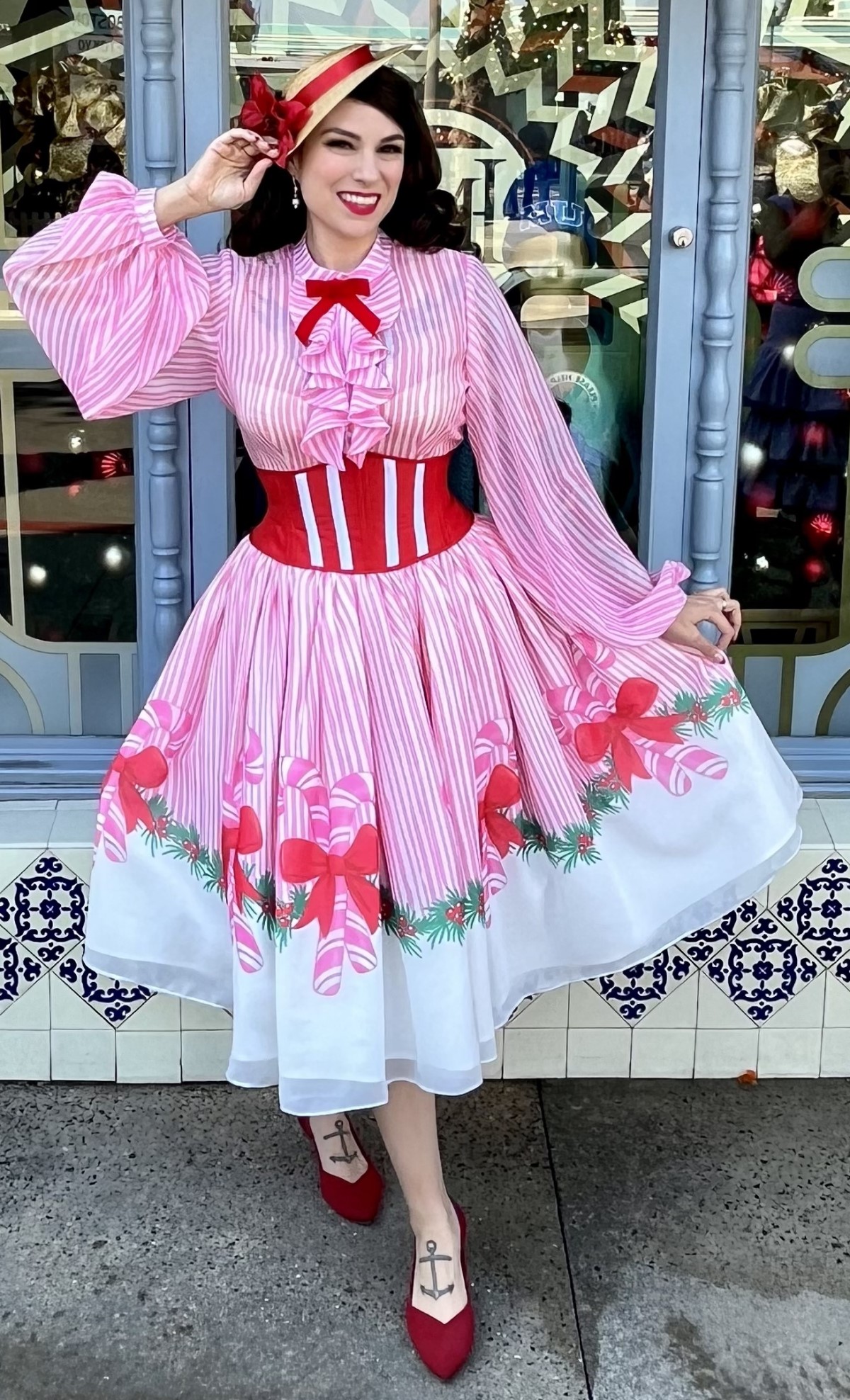 Sweet candy cane holiday outfit