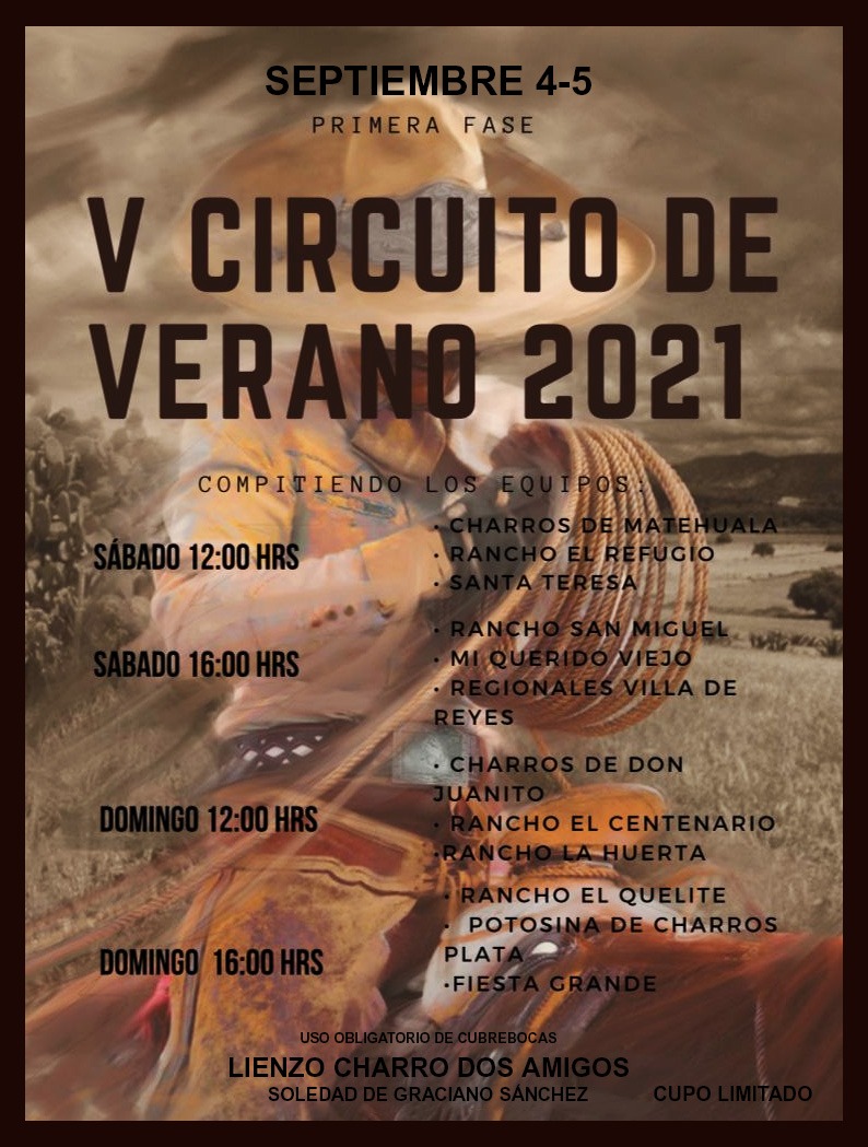 Ya viniera, 4 y 5 de septiembre inicia el V Circuito de Verano en San Luis Potosí