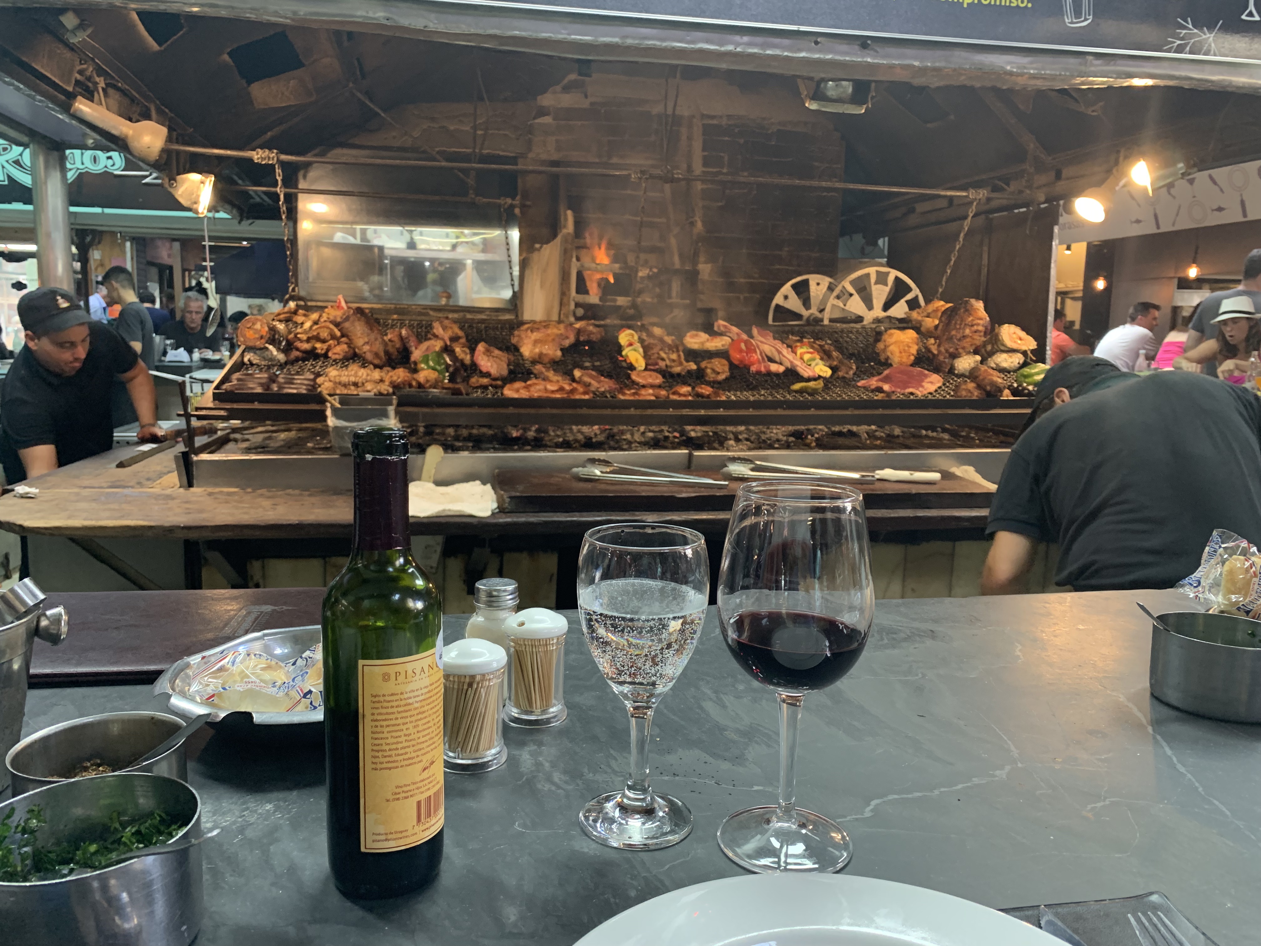 Eating in Mercardo de Puerto in Montevideo