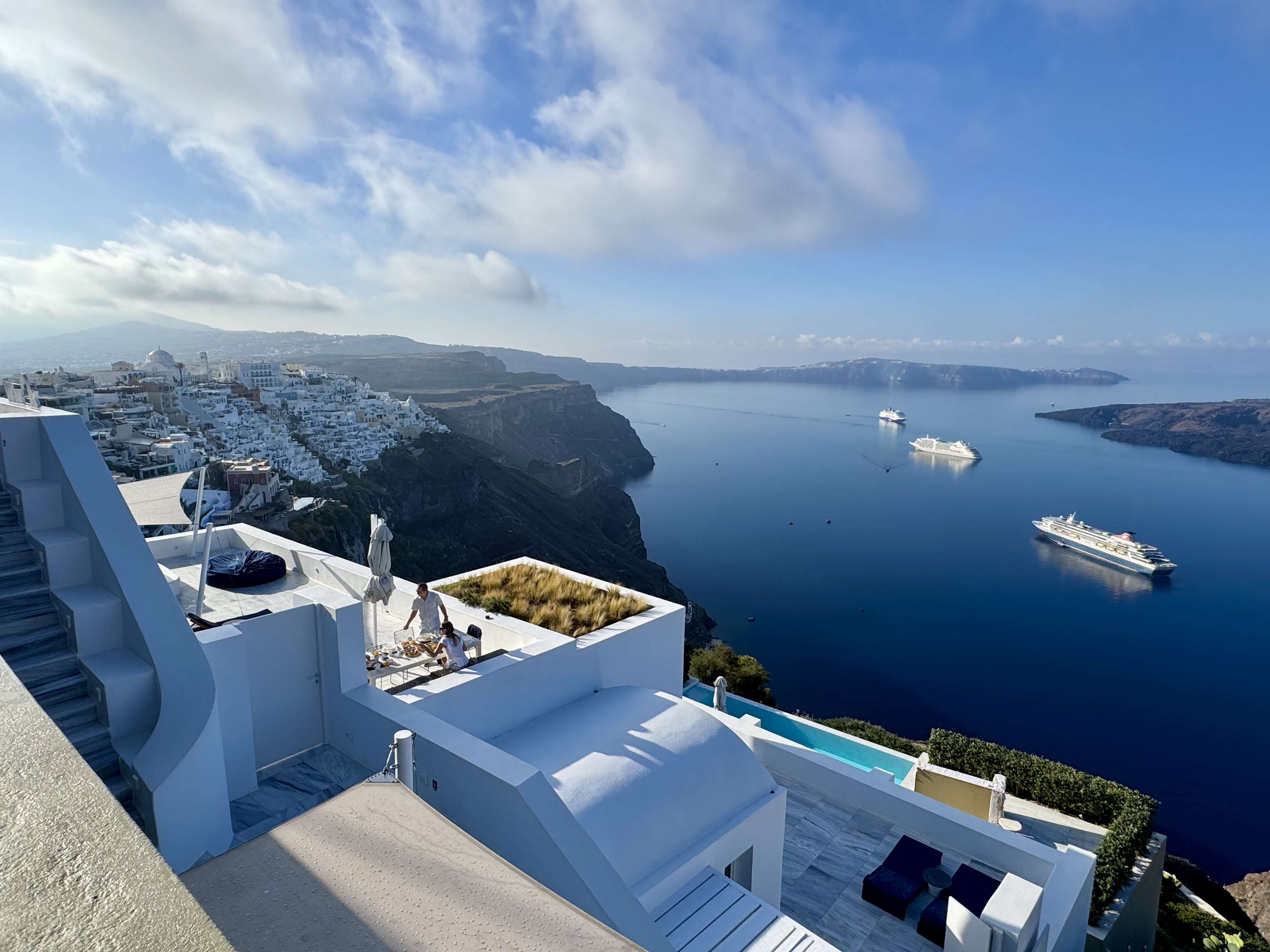 Caldera views of Santorini whilst on the Fira Oia hike