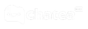 Logo de chatea Pro en color blanco