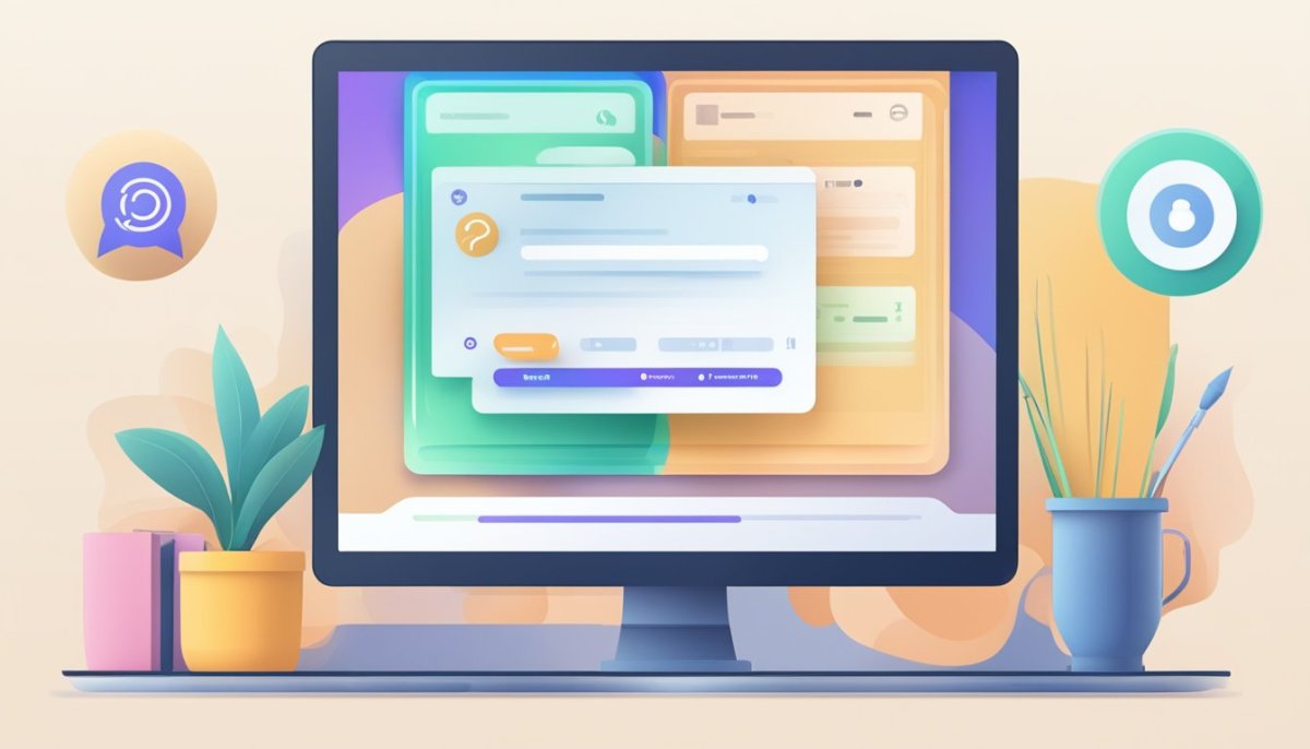 Tietokoneen näyttö, jossa on ChatGPT-käyttöliittymä ja ikävarmennusponnahdus