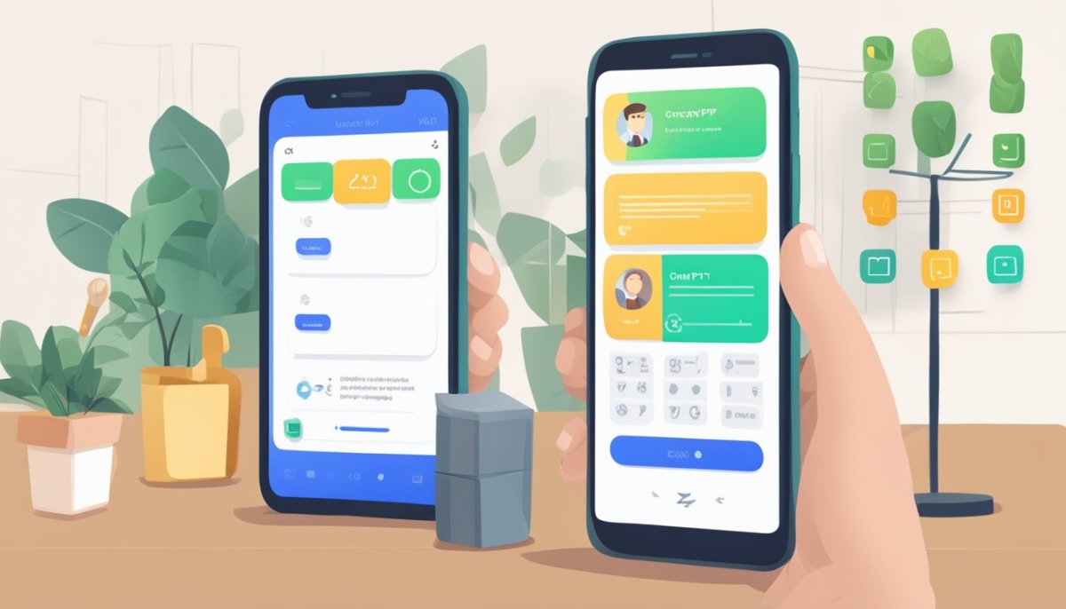 Älypuhelin, jossa on avoinna ChatGPT-sovellus, näyttäen ikätarkistusprosessin