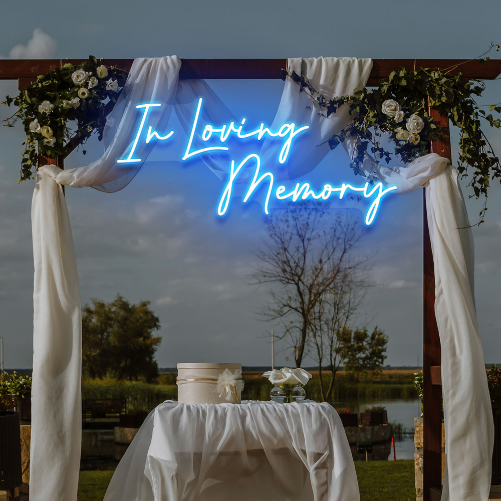 Neon Sign - In Loving Memory LED Neon Sign - lightblue