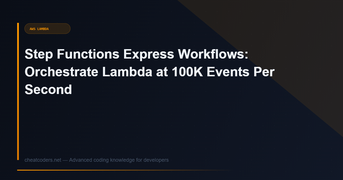 Step Functions Express Workflows: Orchestrate Lambda at 100K Events Per Second